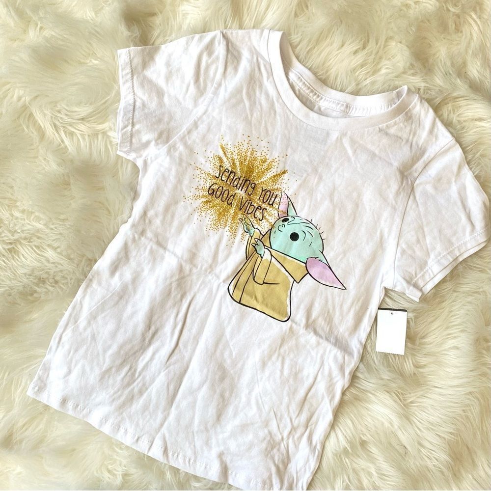 Girls Star Wars Yoda "Sending You Good Vibes" Graphic Tee